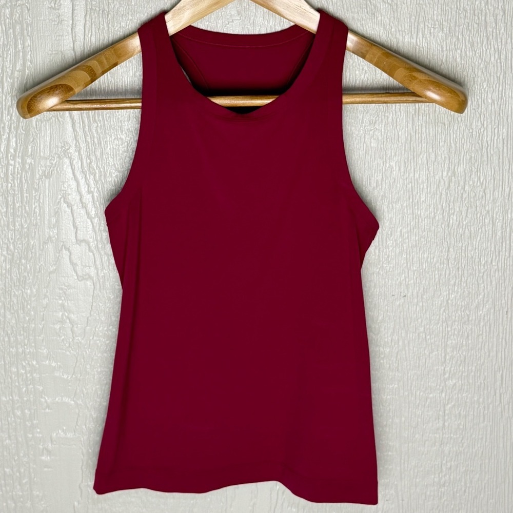 Lululemon Racerback Athletic Tank Top Berry Pink High Neck Workout Yoga